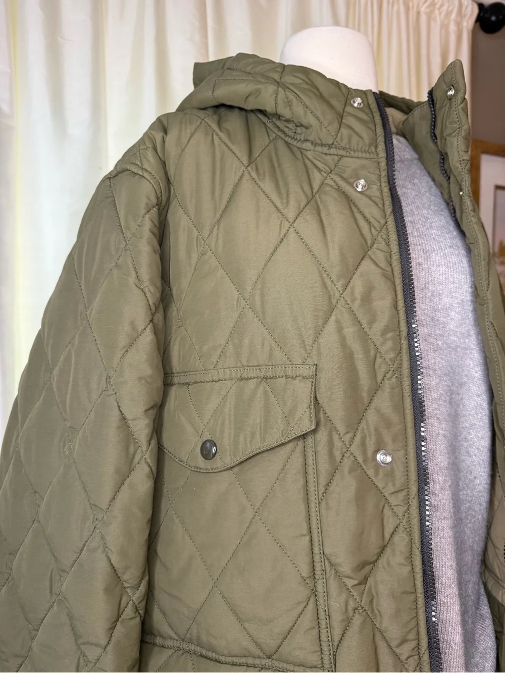 J. Crew quilted hooded